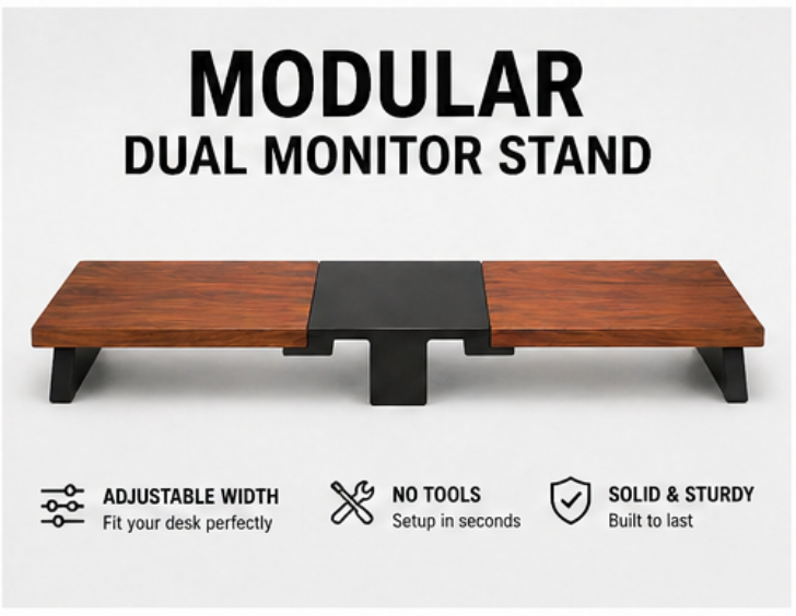 Modular Dual Monitor Stand